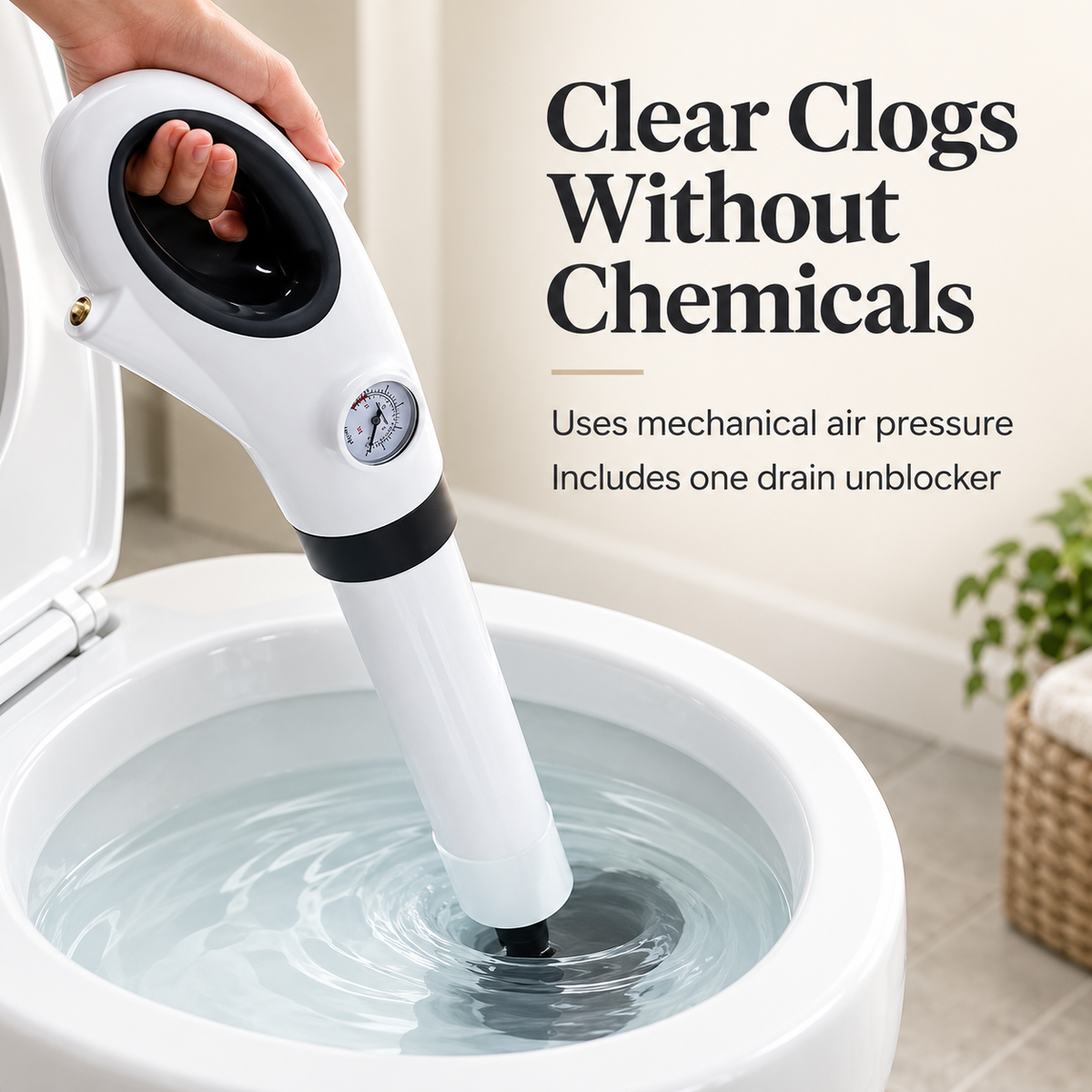 High-Pressure Air Toilet Plunger and Drain Unblocker specification image 3