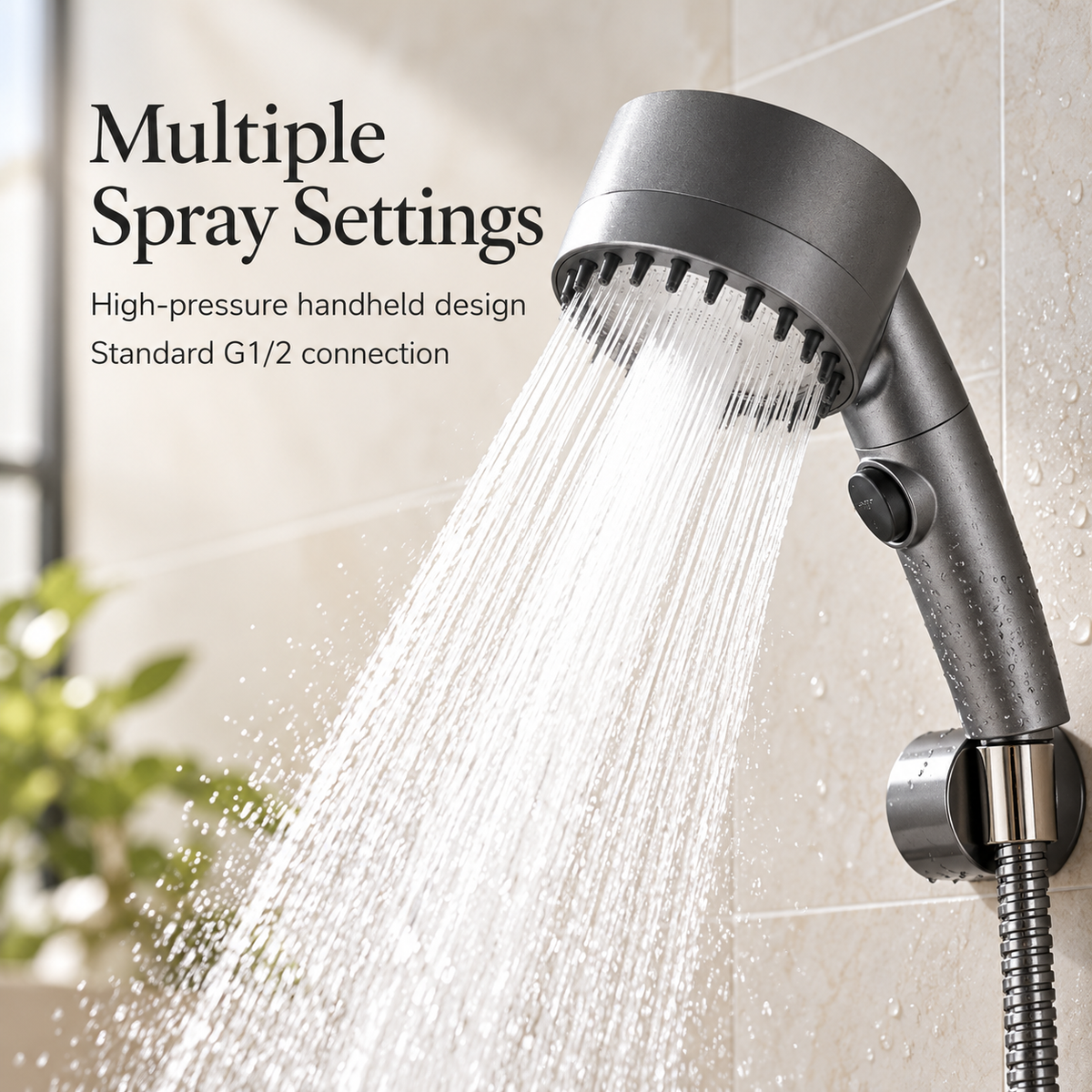 High-Pressure Filtered Handheld Shower Head specification image 2