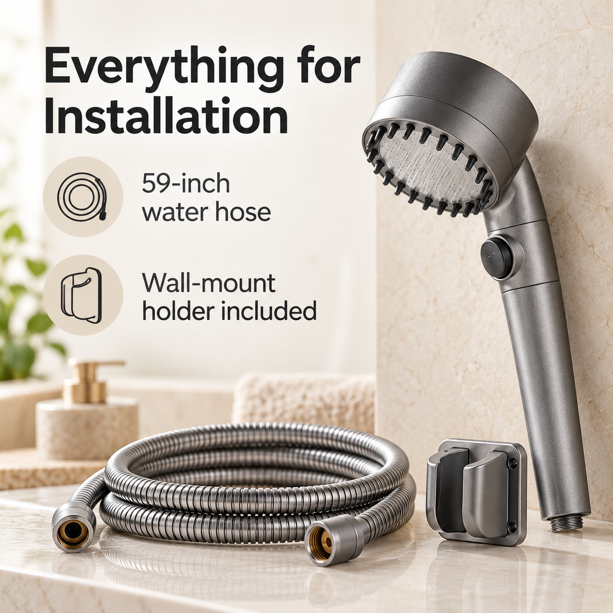 High-Pressure Filtered Shower Head specification image 1