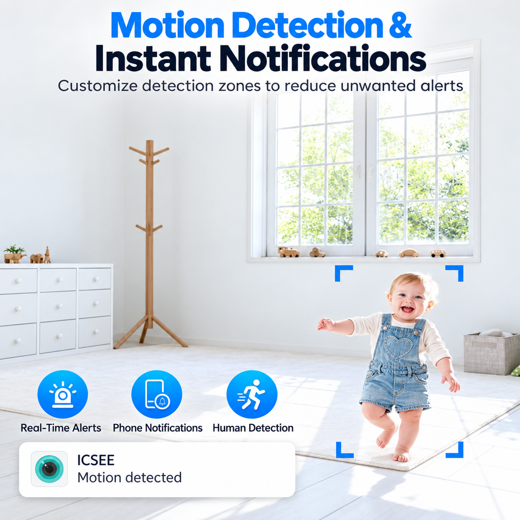 1080p Light Bulb Security Camera with 360° View & Audio — clear English feature image