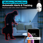 Light bulb security camera — motion detection and tracking