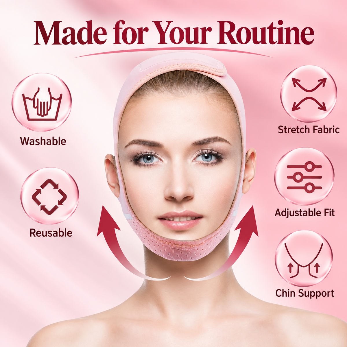 Product support graphic with clear English text