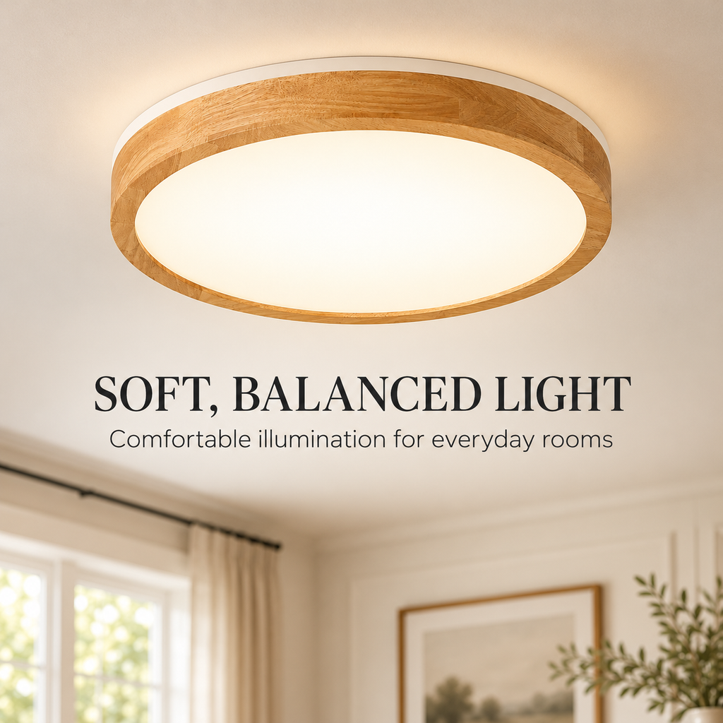 Japandi Low-Profile Flush Mount Ceiling Light specification image 2