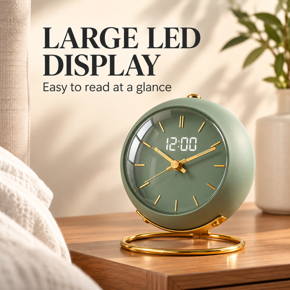 Large Display Digital Bedside Alarm Clock specification image 1