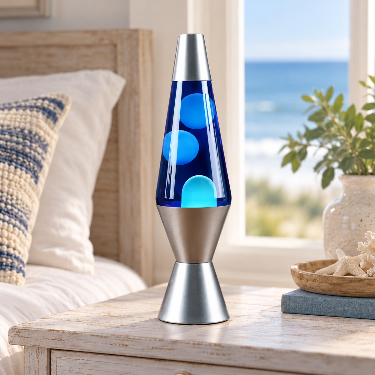 Northmire lava lamp - Silver / Blue & Light Blue
