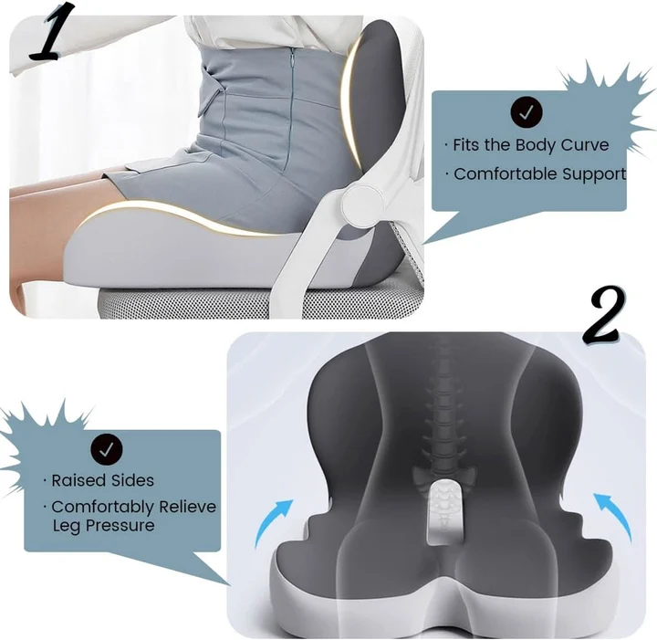 Contoured seat cushion body curve and raised side support