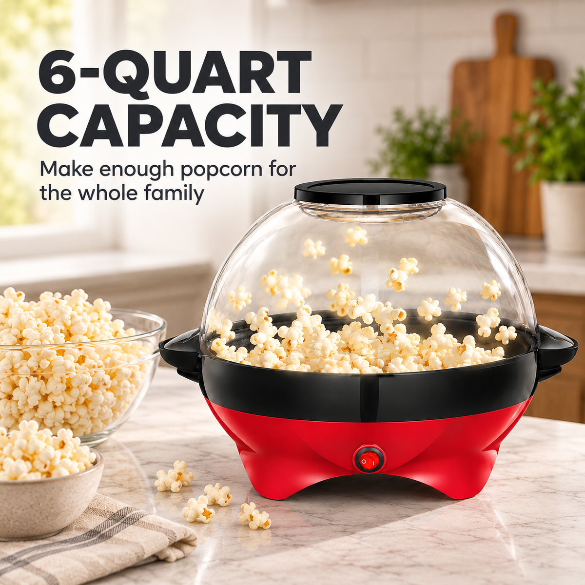Oil-Free Hot Air Popcorn Popper specification image 1