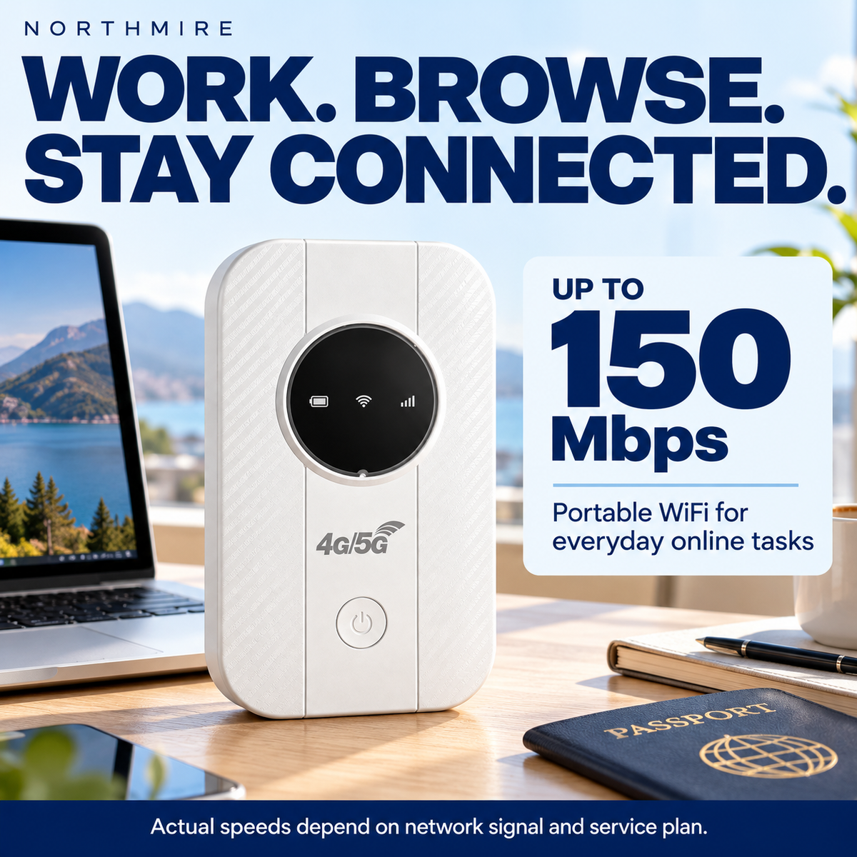 Northmire portable WiFi router: 150 Mbps speed