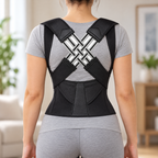 Posture support brace worn from the back