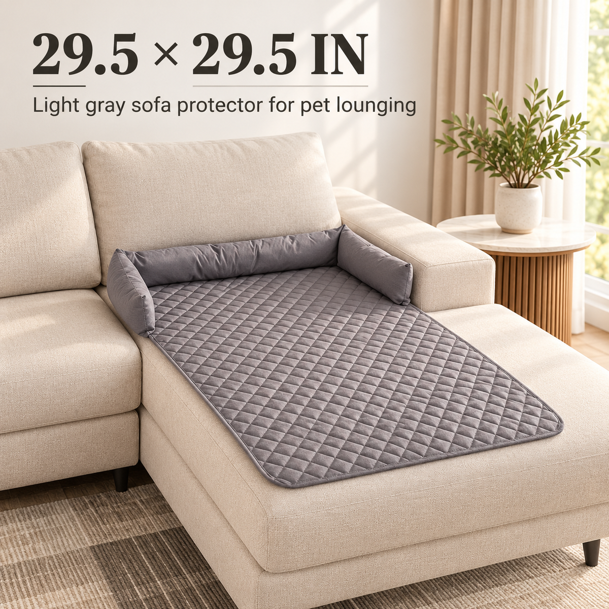 Quilted Pet Sofa Protector with Bolster Cushions specification image 1