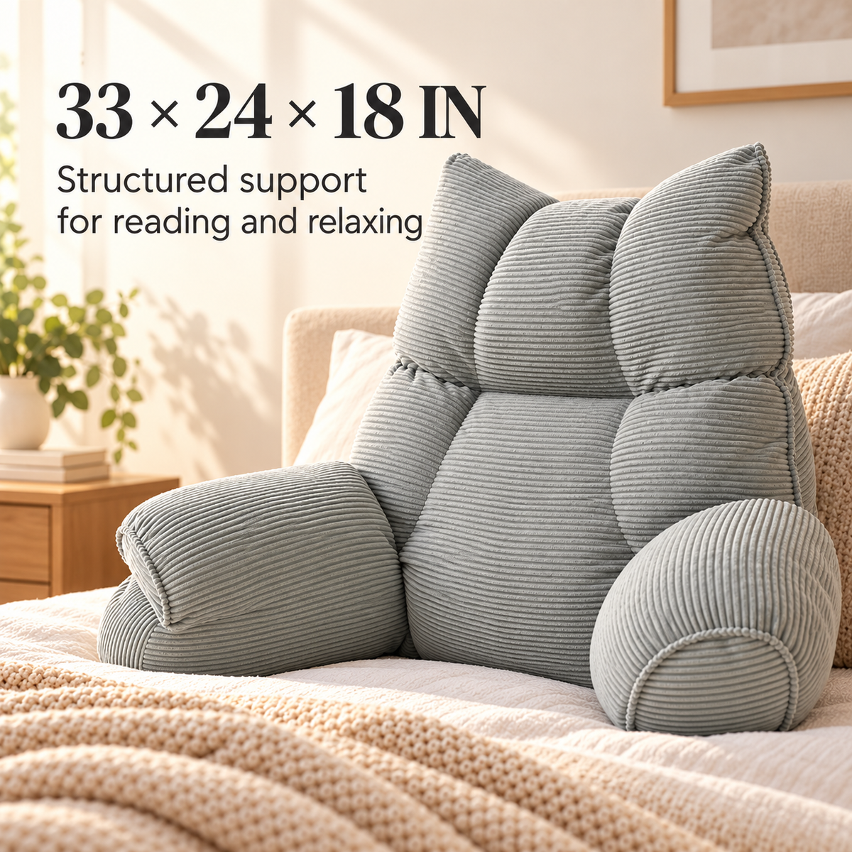 Reading Backrest Pillow with Armrests specification image 1