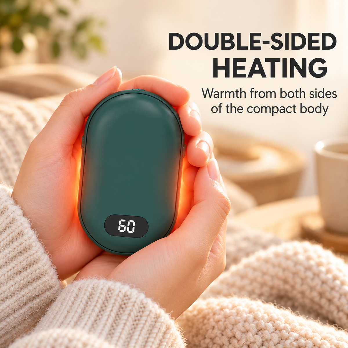 Rechargeable Hand Warmer with Double-Sided Heating specification image 1