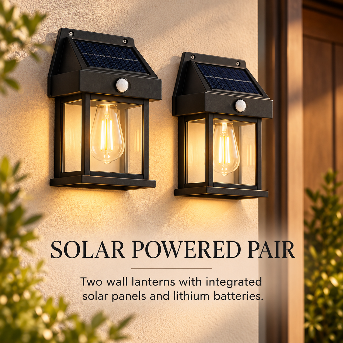 Solar Motion Sensor Outdoor Wall Lanterns specification image 1