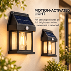 Solar Motion Sensor Outdoor Wall Lanterns specification image 2
