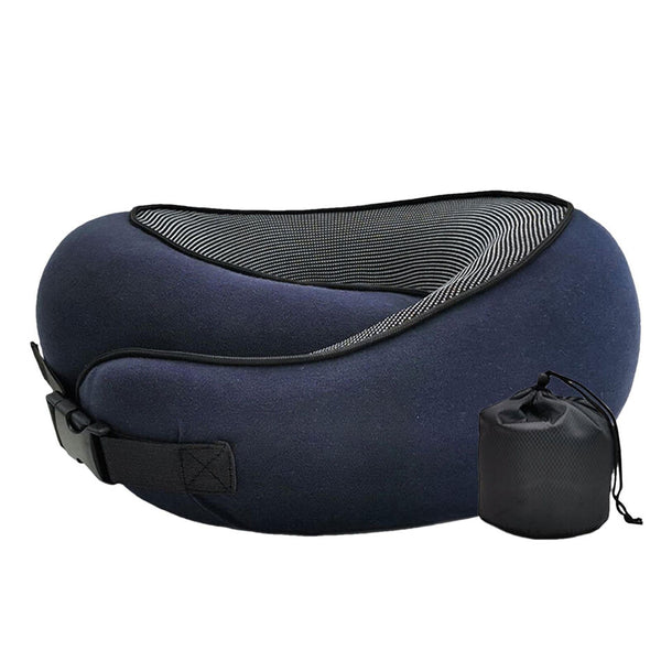 Contoured Travel Neck Pillow with Sleep Mask & Earplugs