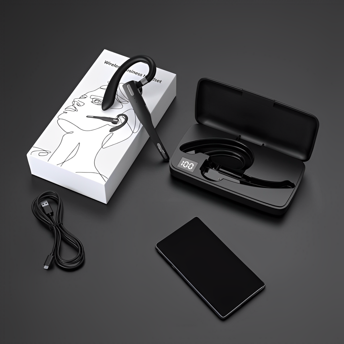 Bluetooth 5.1 Trucker Headset with Dual Mic Noise Reduction