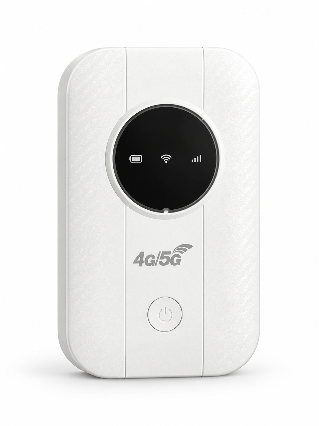 Portable 5G WiFi router product view on a seamless white background