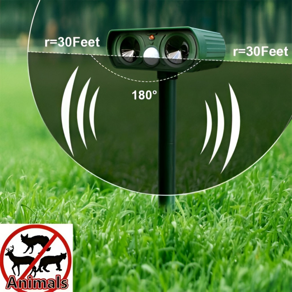 Solar Ultrasonic Deer Repeller with Motion Sensor for Garden