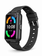 Black senior smartwatch on a seamless white background