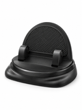 Black silicone rotating car phone holder on a white background