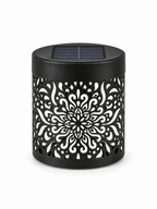 Black solar decorative lantern on white background