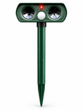 Green motion activated ultrasonic deer repeller on a seamless white background